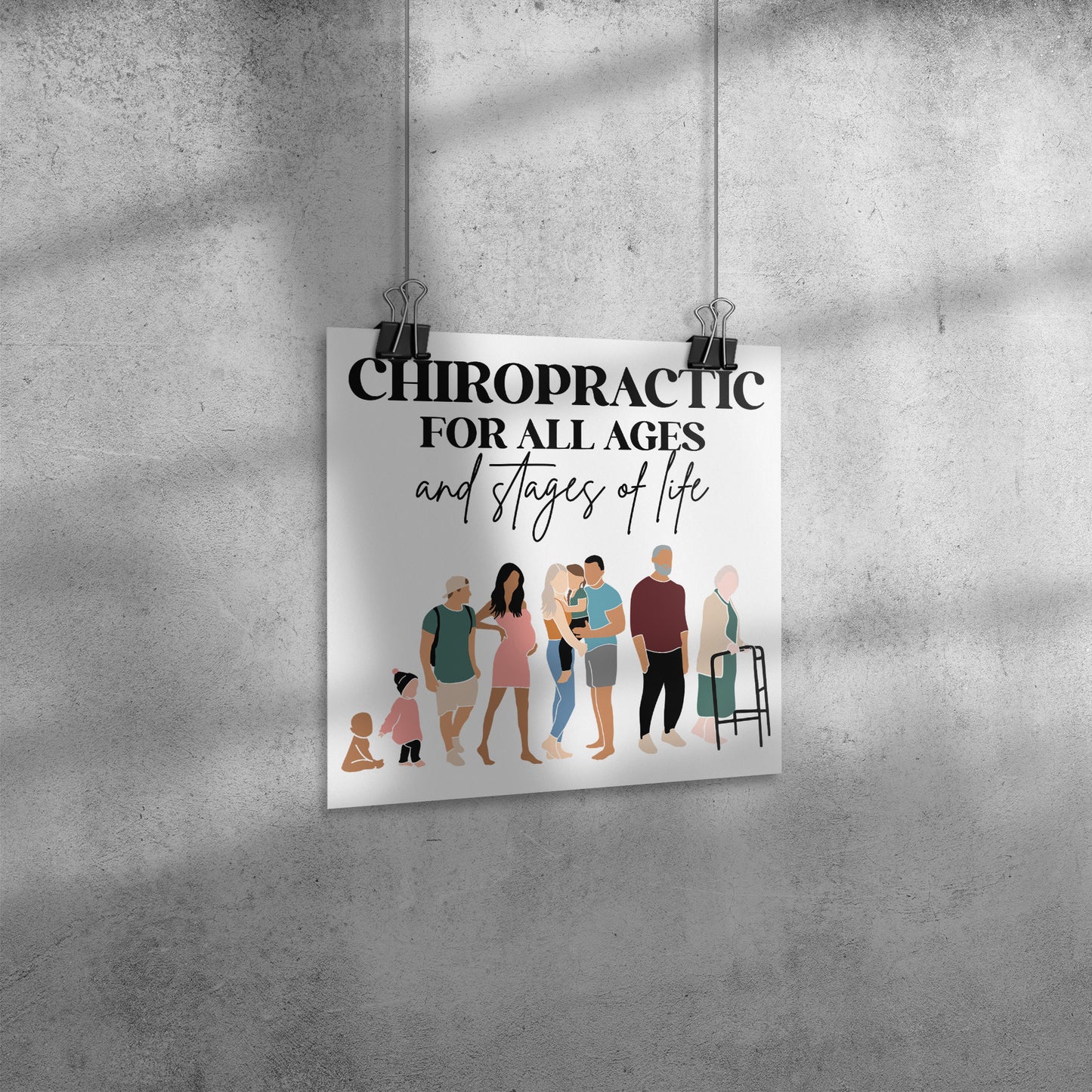 Chiropractic For All Ages | Square Poster | Chiropractic Poster