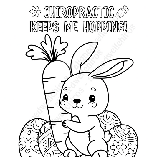 Chiropractic Keeps Me Hopping Coloring Page | Easter Coloring Page | Chiropractic Coloring Page