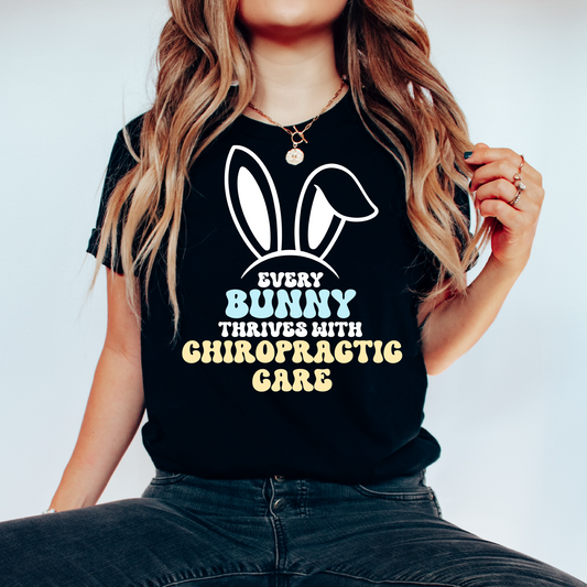 Every Bunny Thrives With Chiropractic Care Unisex t-shirt | Chiropractic Easter Tshirt