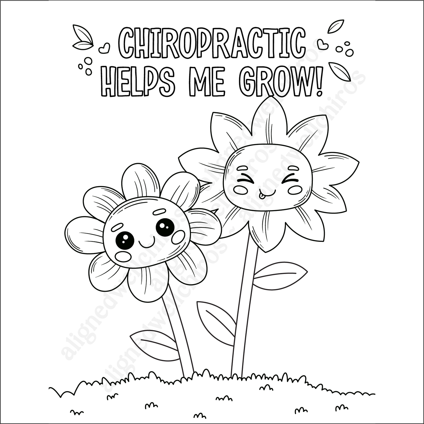 Chiropractic Helps Me Grown Coloring Page | Spring Coloring Page | Chiropractic Coloring Page