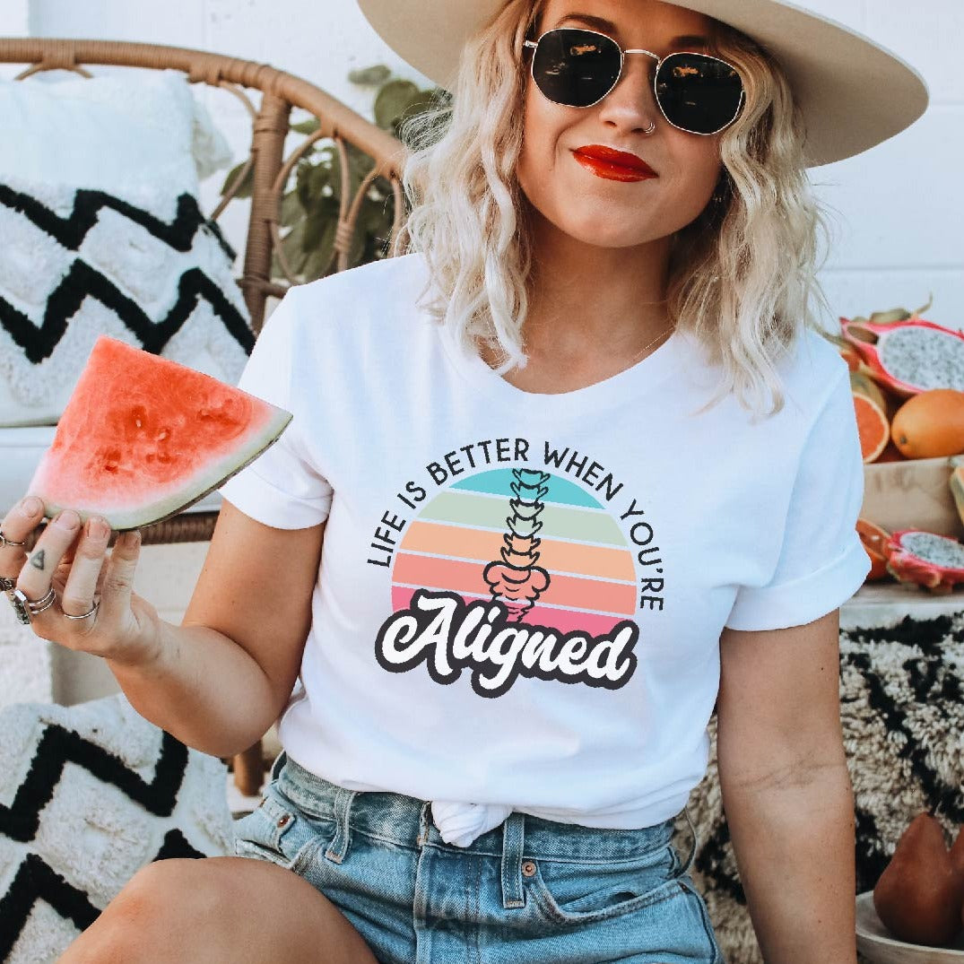 Life Is Better Aligned Unisex T-shirt | Chiropractic Apparel