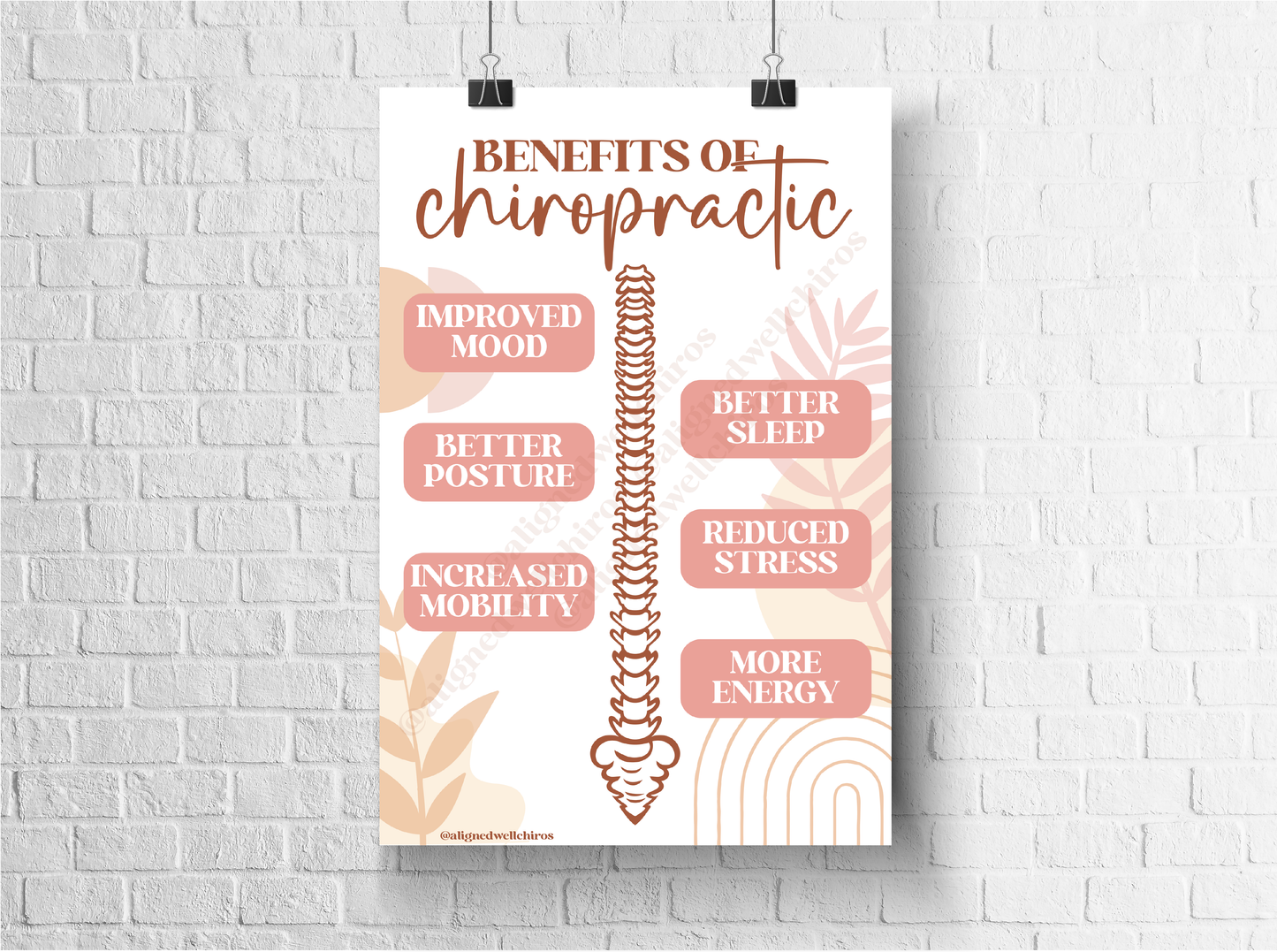 Benefits of Chiropractic | Chiropractic Wall Art | Chiropractic Art | Chiropractic Office Decor | Chiropractic Poster