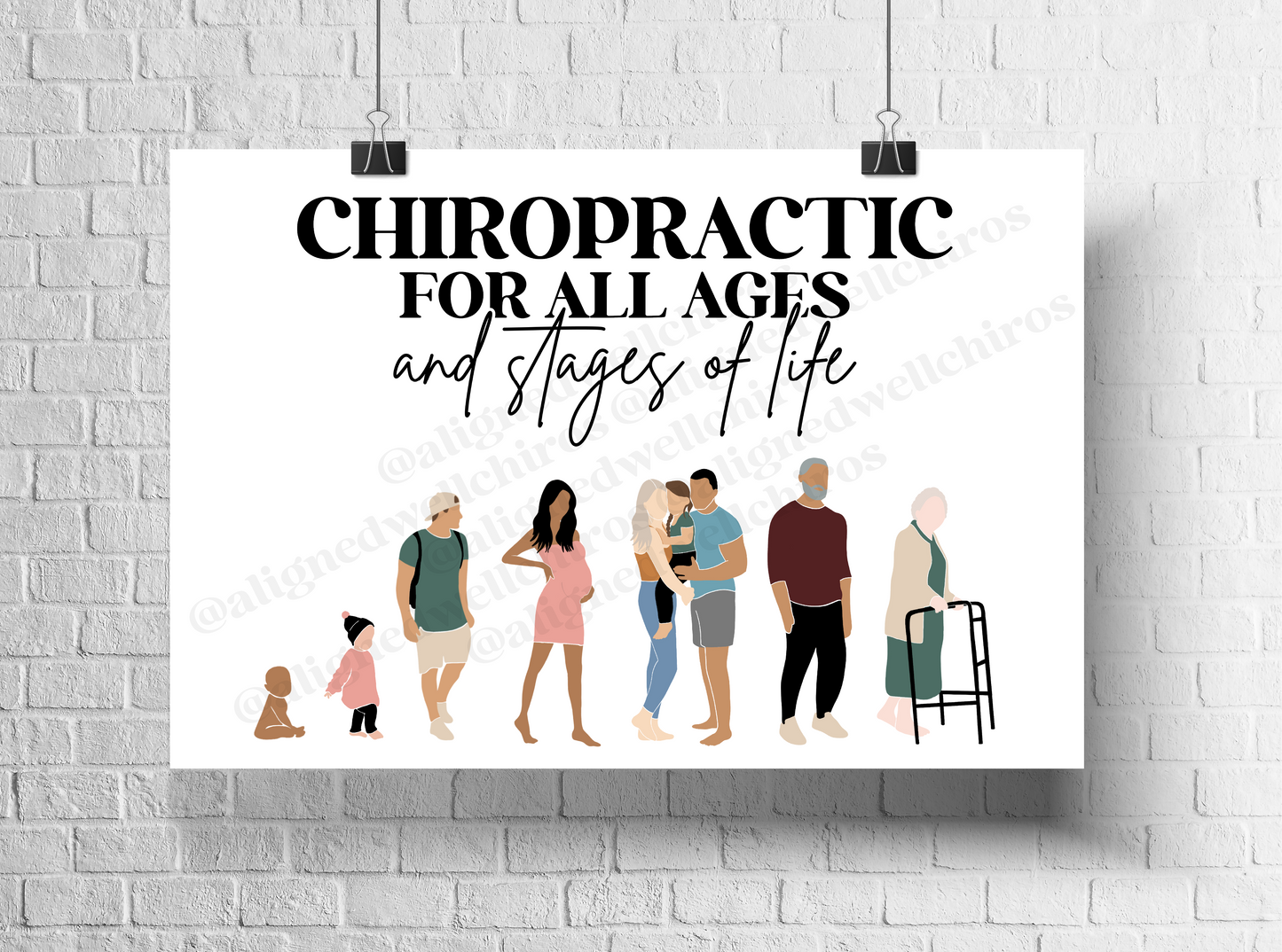 Chiropractic For All Ages | Chiropractic Wall Art | Chiropractic Art | Chiropractic Office Decor | Chiropractic Poster