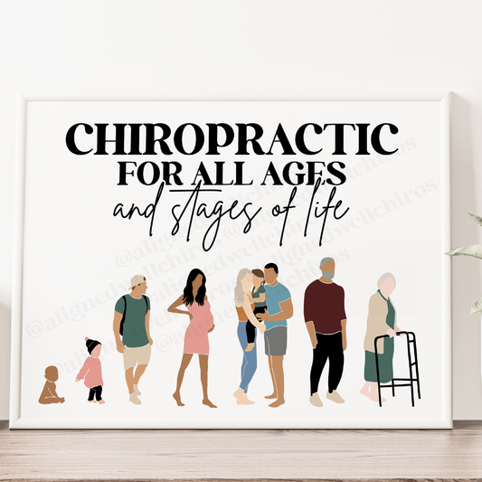 Chiropractic For All Ages | Chiropractic Wall Art | Chiropractic Art | Chiropractic Office Decor | Chiropractic Poster