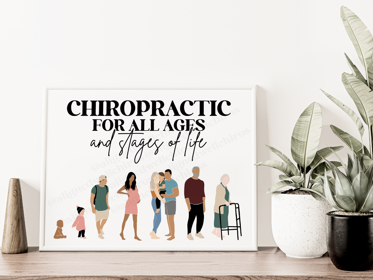 Chiropractic For All Ages | Chiropractic Wall Art | Chiropractic Art | Chiropractic Office Decor | Chiropractic Poster