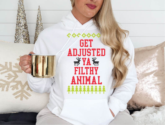 Ya Filthy Animal Unisex Hoodie | Christmas Chiropractic Apparel | Chiropractic Hoodie