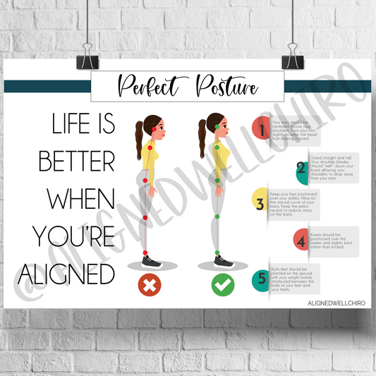 Perfect Posture | Chiropractic Wall Art | Chiropractic Art | Chiropractic Office Decor | Chiropractic Poster