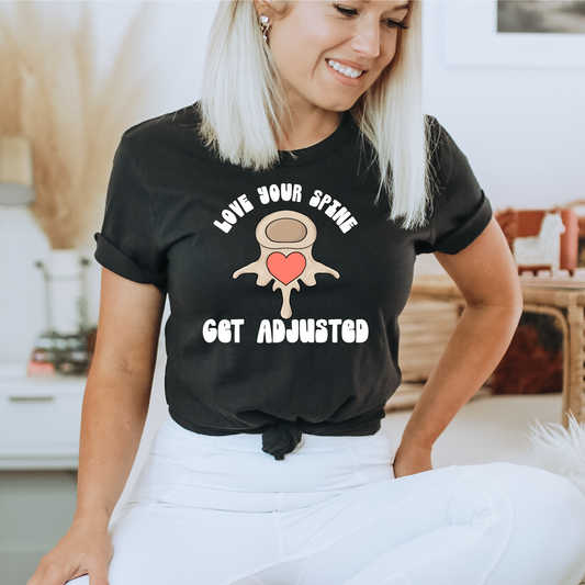 Love Your Spine, Get Adjusted Unisex T-Shirt | Chiropractic Apparel | Chiropractic Tshirt