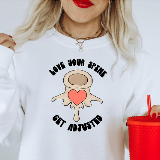 Love Your Spine, Get Adjusted Unisex Sweatshirt | Chiropractic Apparel