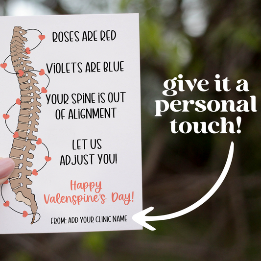 Valentine Chiropractic Postcard | Chiropractic Mailer | Roses Are Red Postcard