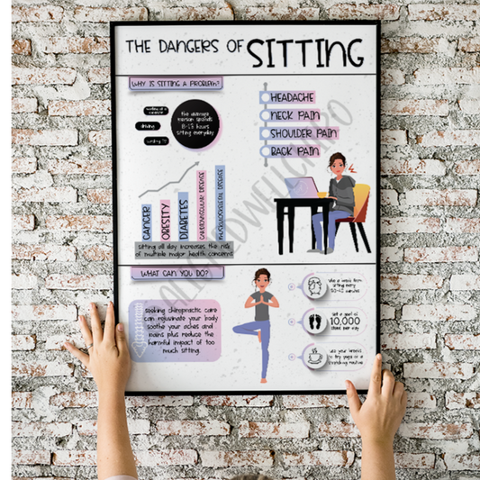 Sitting Disease | Chiropractic Wall Art | Chiropractic Art | Chiropractic Office Decor | Chiropractic Poster