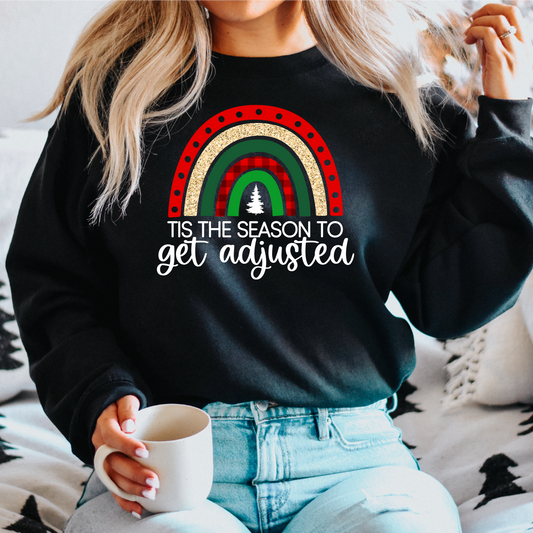 Tis The Season Rainbow Unisex Sweatshirt | Christmas Chiropractic Apparel | Chiropractic Sweatshirt