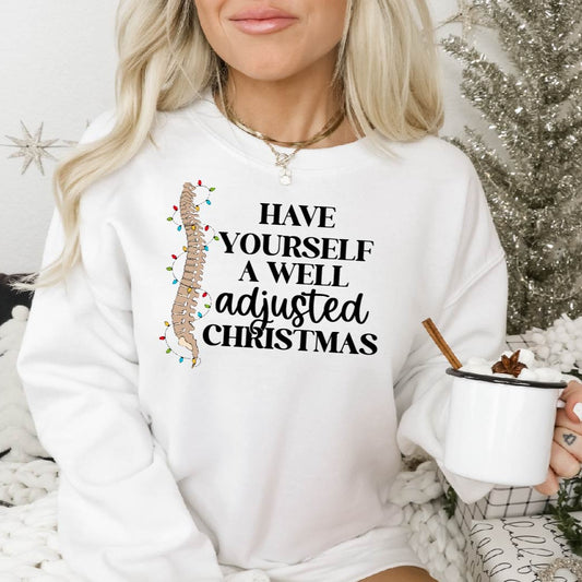 Well Adjusted Christmas Unisex Sweatshirt | Chiro Sweatshirt | Chiropractic Christmas