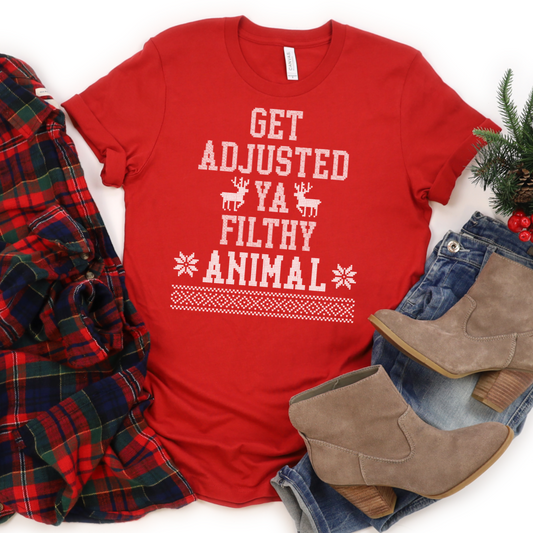 Ya Filthy Animal Unisex T-shirt | Christmas Chiropractic Tshirt | Chiropractic Apparel